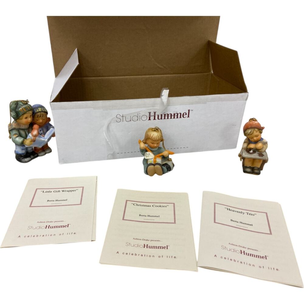Berta Hummel Christmas Cookie Little Gift Wrapper Heavenly Trio 3 Ornament Sets
